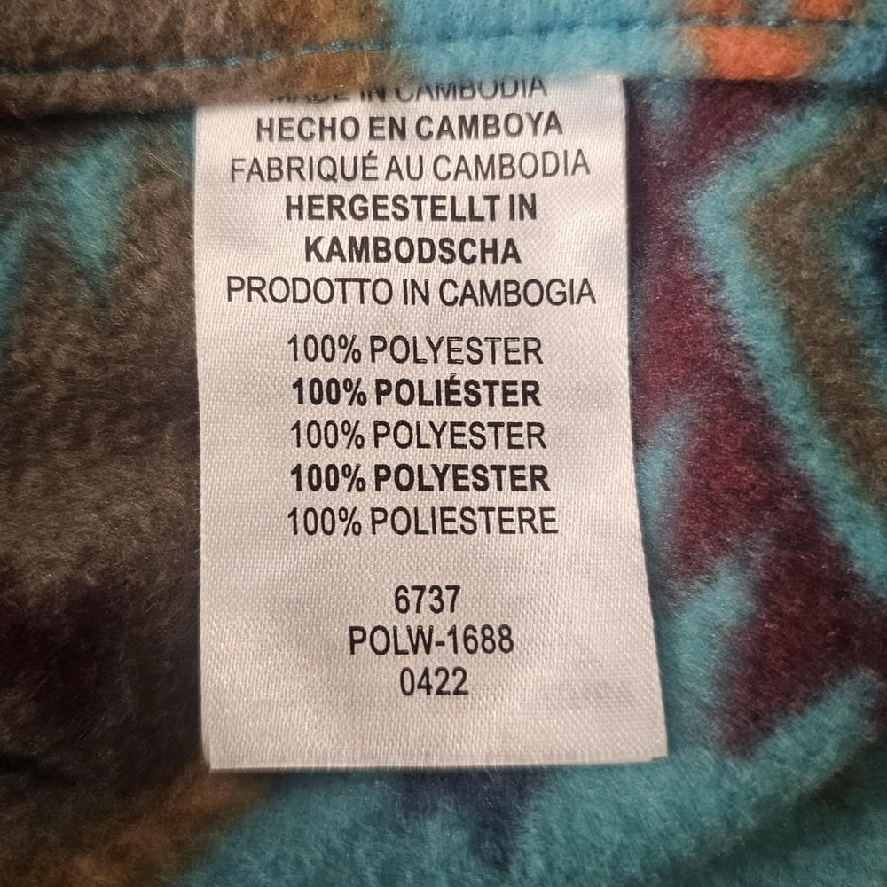 Legendary Whitetails Shirt Womens XL Flannel Fleece Shacket Aztec Turquoise - Picture 5 of 7